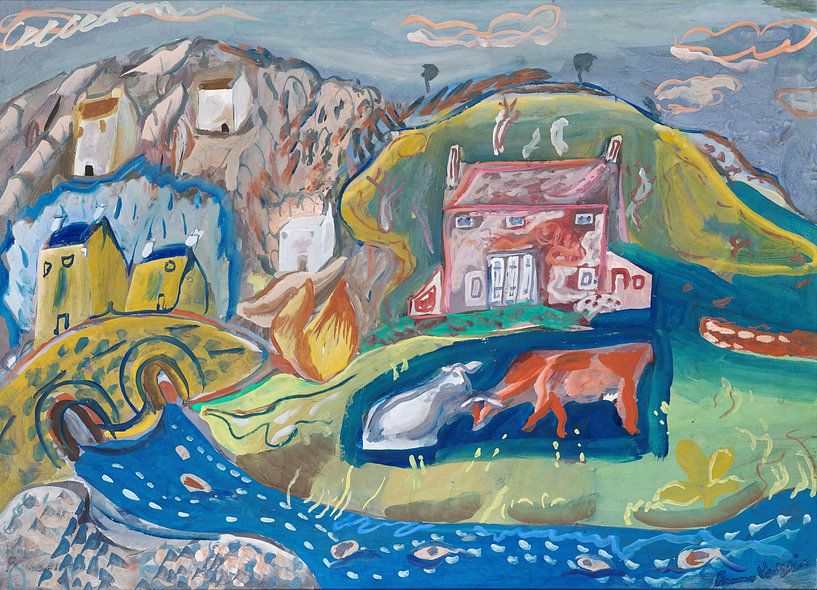 Fischerdorf in Pembrokeshire, Frances Hodgkins, Solva, 1936 von Atelier Liesjes