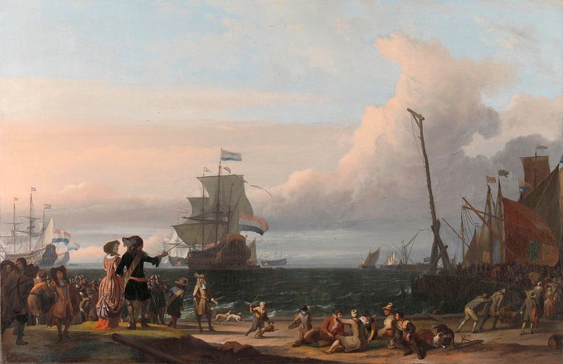 Navires néerlandais sur la rade de Texel, Ludolf Bakhuysen par Des maîtres magistraux