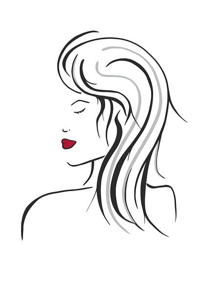 Lèvres rouges2 - jeune femme aux lèvres rouges par Wandersti