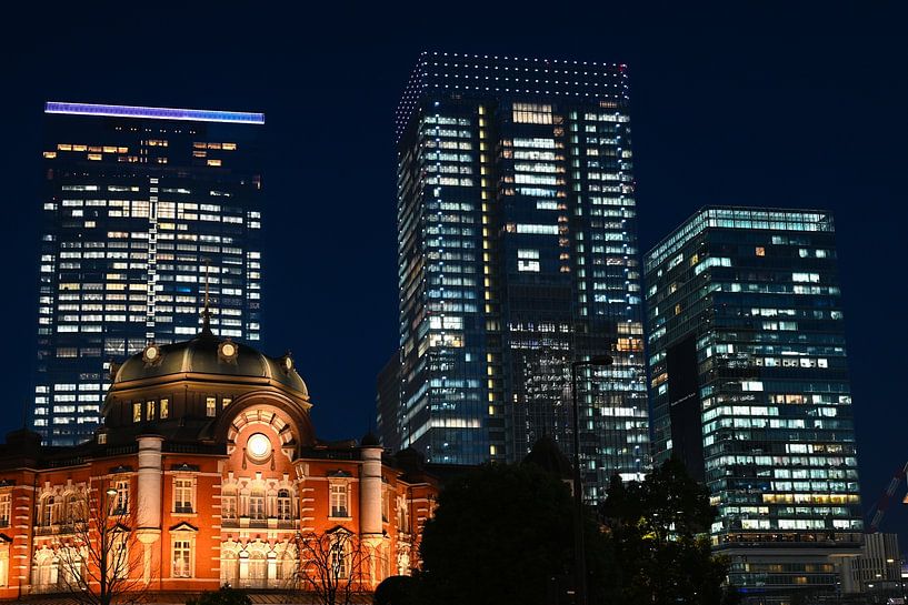 Tokyo Station and Marunouchi Skyline at Night by Matthias Hauser