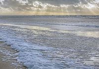 Coucher de soleil atmosphérique pendant la tempête