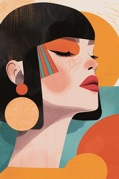 Modern Female Portrait Illustration. by Thea
