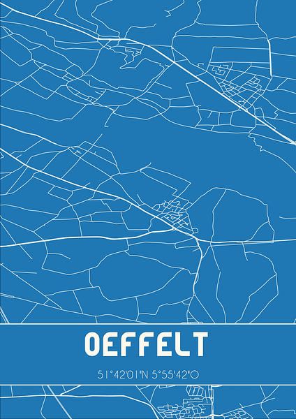 Plan d'ensemble | Carte | Oeffelt (Brabant septentrional) par Affiches de lieux