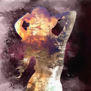 Tanzen in der Nacht / Tanzen im Dunkeln II - Abstraktes Porträt einer Tänzerin