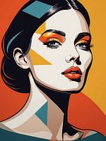 Pop Art Frau Porträt Abstrakte Geometrische Kunst