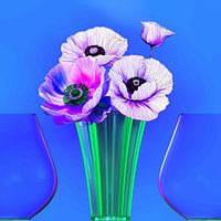 Mohnblumen in Neonblau - Mohnblumen und Neon