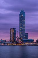 Rotterdam, Euromast and Zalmhavenentoren at sunset