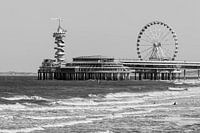 La jetée de Scheveningen en noir et blanc
