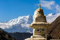 Stupa mit den Augen Buddhas im Himalaya - Malt Everest trek