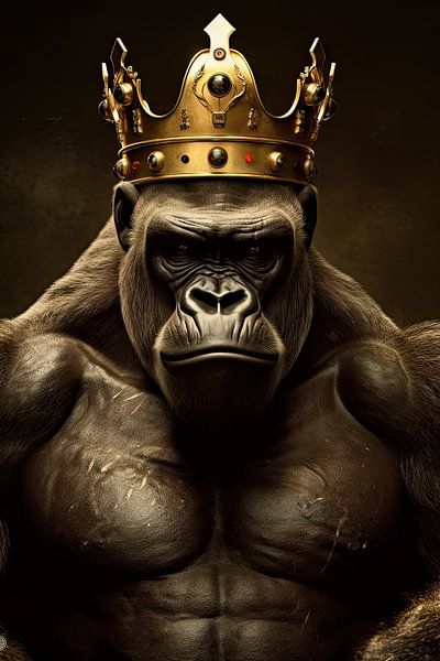 Gorilla mit Krone von Wall Wonder