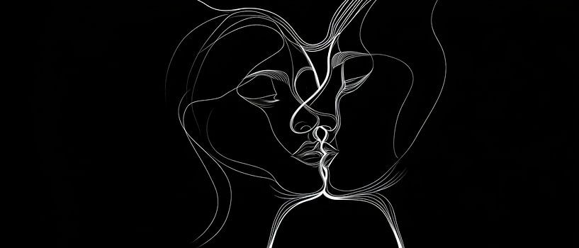 Liebe in Schwarz-Weiß – Minimalistisch von Poster Art Shop