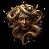 Golden medusa portrait