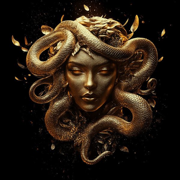 Golden medusa portrait by TheXclusive Art