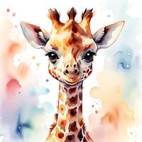 Wasserfarbe Giraffe