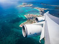 Sint Maarten von oben mit der KLM Boeing 747