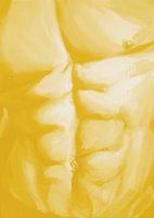 Muskulöser männlicher Oberkörper Merry Yellow