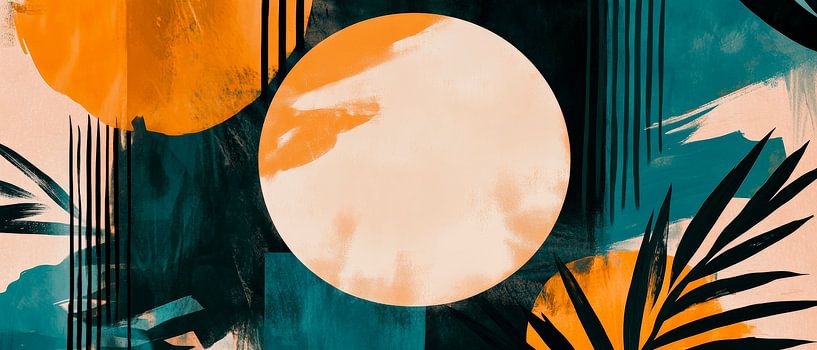 Abstract tropisch landschap met cirkels van Poster Art Shop