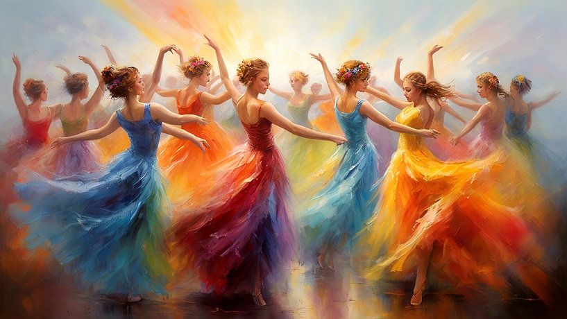 Dance of Light and Colour van Wall Art Creations by Peter