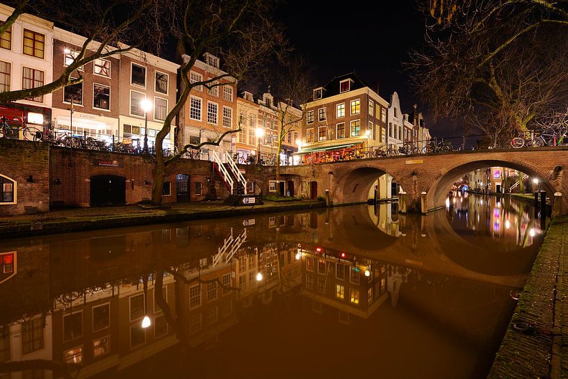 Oudegracht in Utrecht mit Gaardbrug von Donker Utrecht
