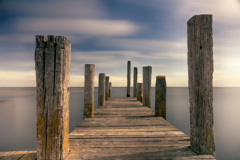 Wooden jetty on Texel by Rene van Heerdt