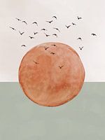 Neutrale Erdtöne | Mid-Century Minimalist Abstrakt Modernes Kunstwerk 02