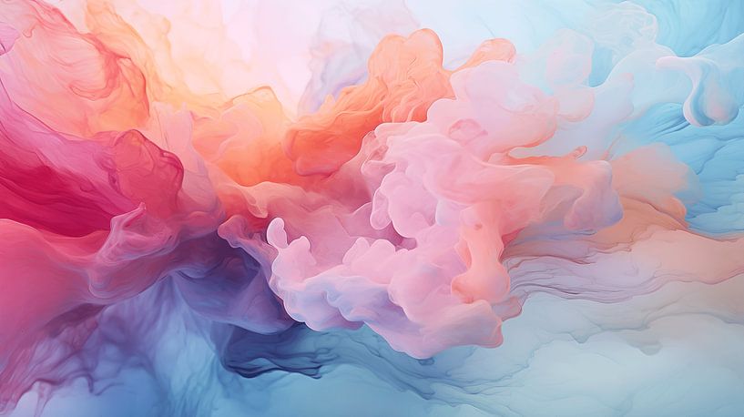 Abstrakte Kunst am Meer, Aquarellfarben-Design-Tapete von Animaflora PicsStock