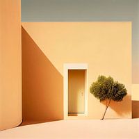 Maison stylisée au soleil