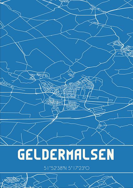 Blueprint | Carte | Geldermalsen (Gueldre) par Affiches de lieux