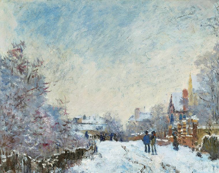 Claude Monet, Schneelandschaft bei Argenteuil, 1875 von finemasterpiece