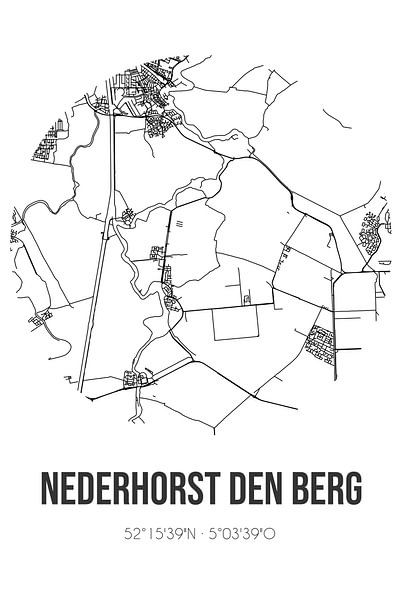 Nederhorst den Berg (Noord-Holland) | Karte | Schwarz und Weiß von Ortsdrucke