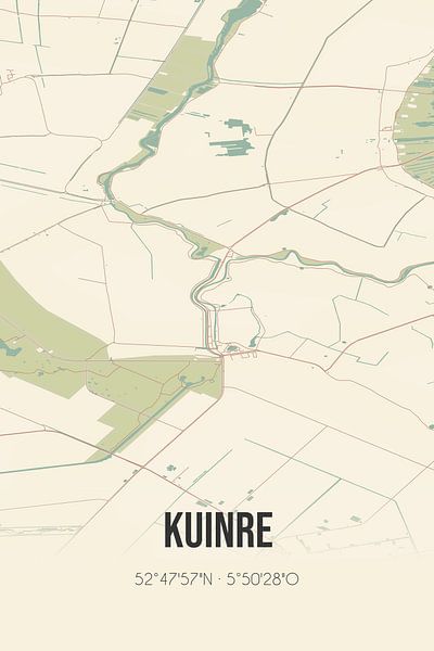 Alte Landkarte von Kuinre (Overijssel) von Ortsdrucke