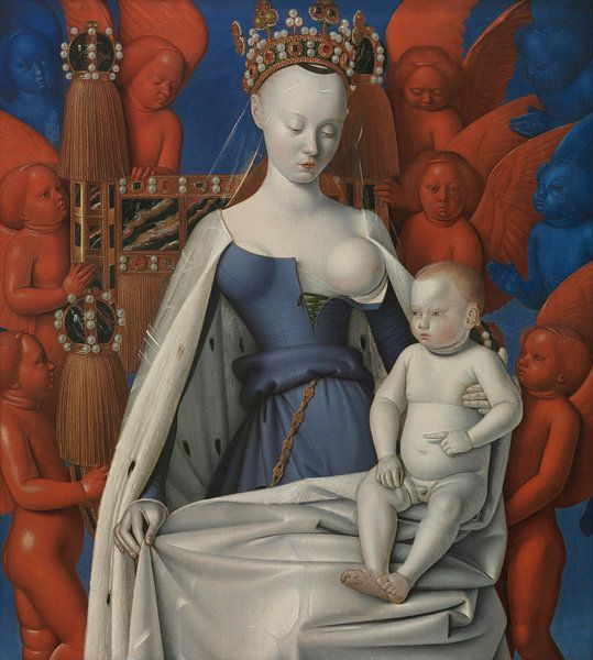 Jean Fouquet, Madonna umgeben von Seraphim und Cherubim - 1470er Jahre von Atelier Liesjes