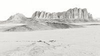 Monochrome d'Al Qattar dans le Wadi Rum