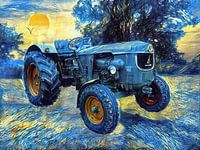 Traktor Deutz D50 D5005 D5505 im Style von van Gogh