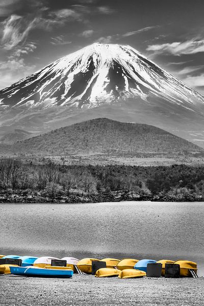 Pittoresque lac Shoji avec l'impressionnant Fuji | colorkey par Melanie Viola