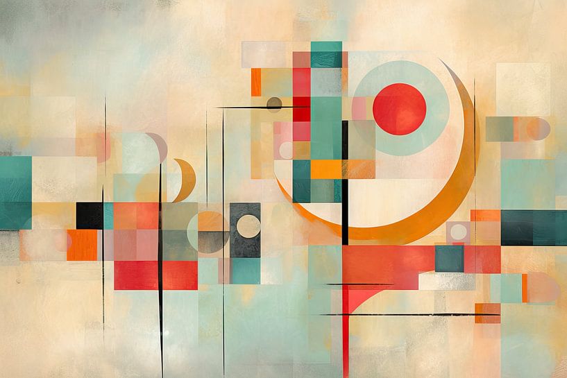 Peinture abstraite - Géométrie colorée par Art Merveilleux