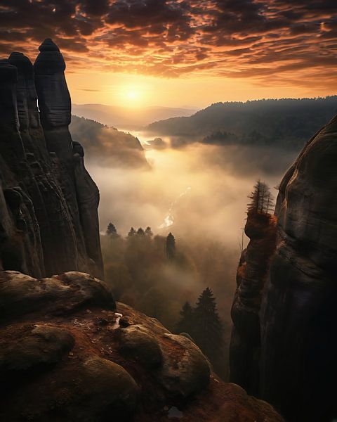 Sunrise in the mountains by fernlichtsicht