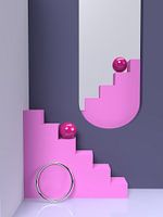 Auf und ab 3d Abstraktes Design Treppe