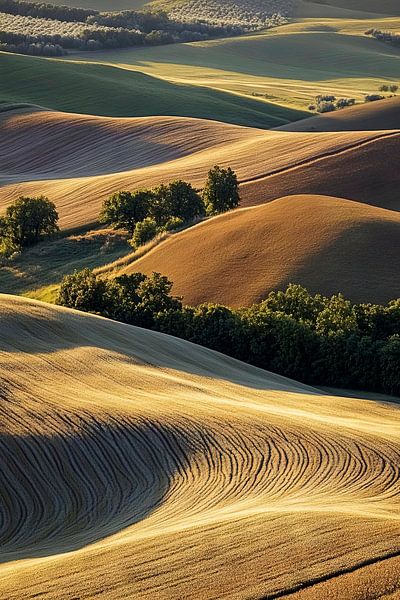 Les vagues dorées du paysage par Poster Art Shop