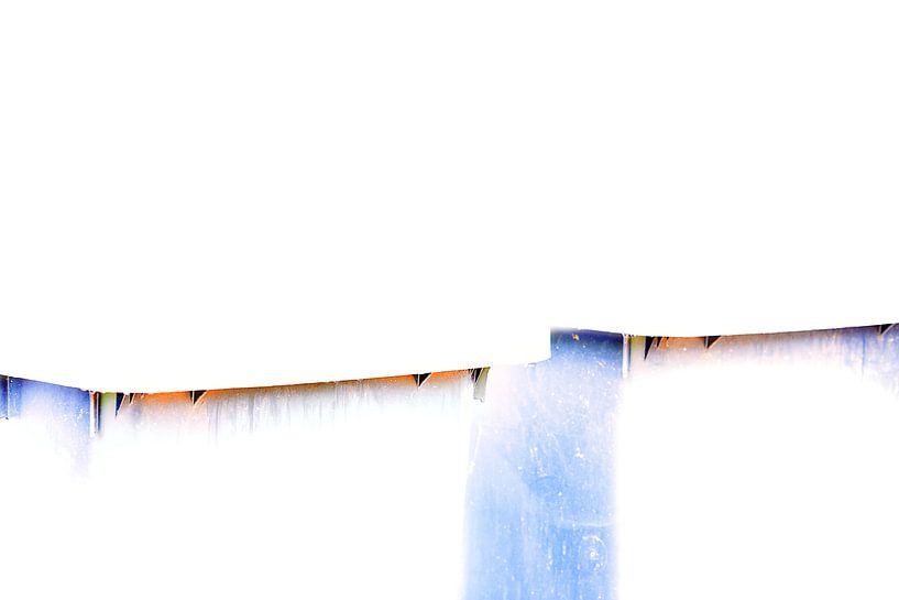 abstrait bleu et orange sur blanc par Anneliese Grünwald-Märkl