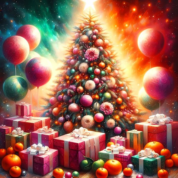 Arbre de Noël avec cadeaux par Tatjana Korneeva