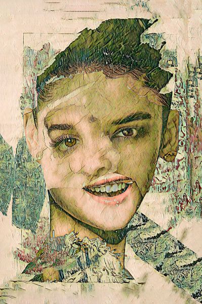 Collage Porträt Frau von Lida Bruinen