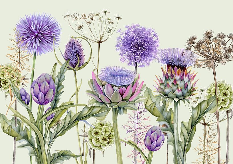 Botanische Blumen und Zweige von Geertje Burgers