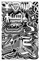 Fantasy Doodle 3 schwarz und weiß