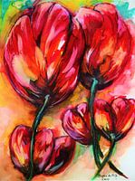 Red tulips.