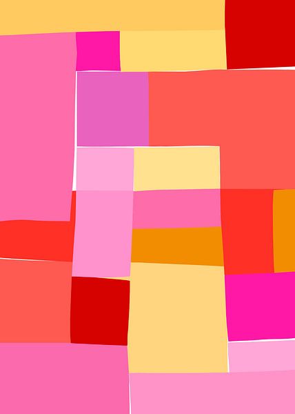 Mosaic Brights 5 | Color Blocking | Rose, Magenta, Rouge, Jaune par Menega Sabidussi