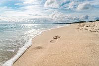 Footprint in a sandy beach