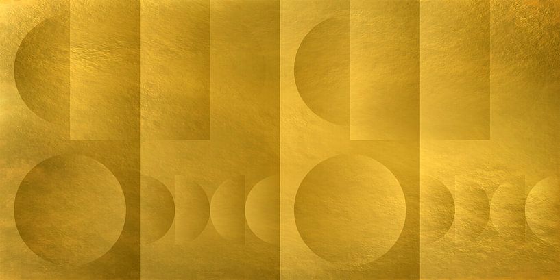 Abstracte geometrische vormen in goud. Retro geometrie nr. 1 van Dina Dankers