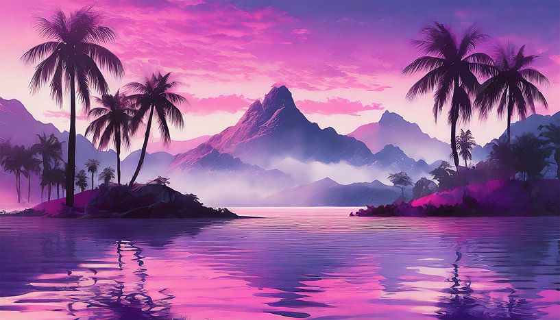 Paysage avec palmiers par Mustafa Kurnaz