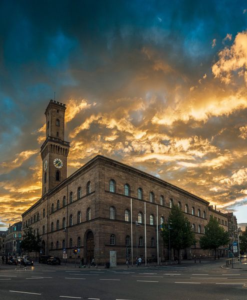 Fürth City Hall Fire Sky by Faszination Fürth